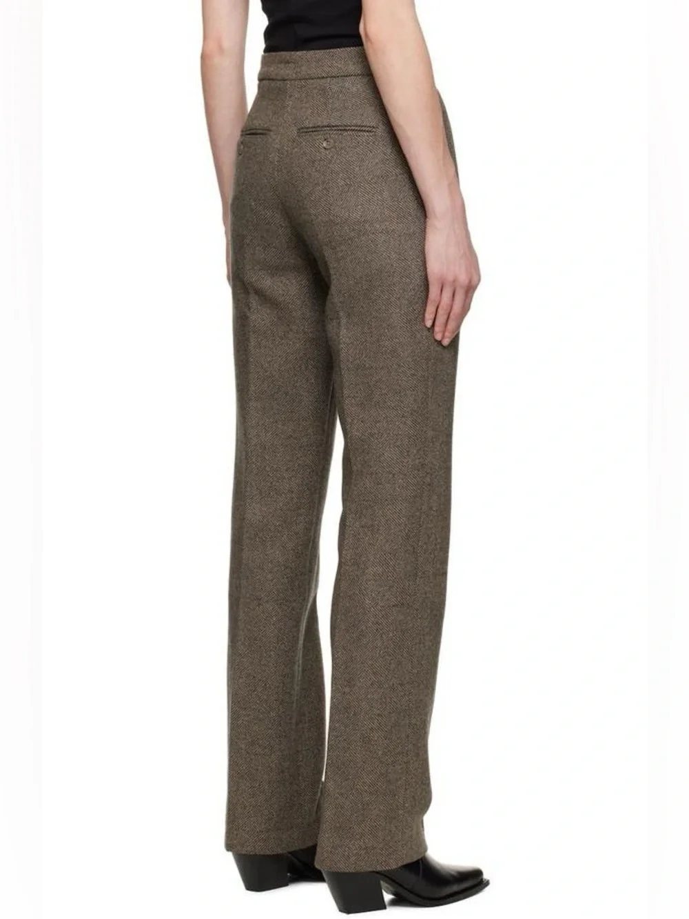 NWT Anine Bing Brice Herringbone Wool Trousers 32